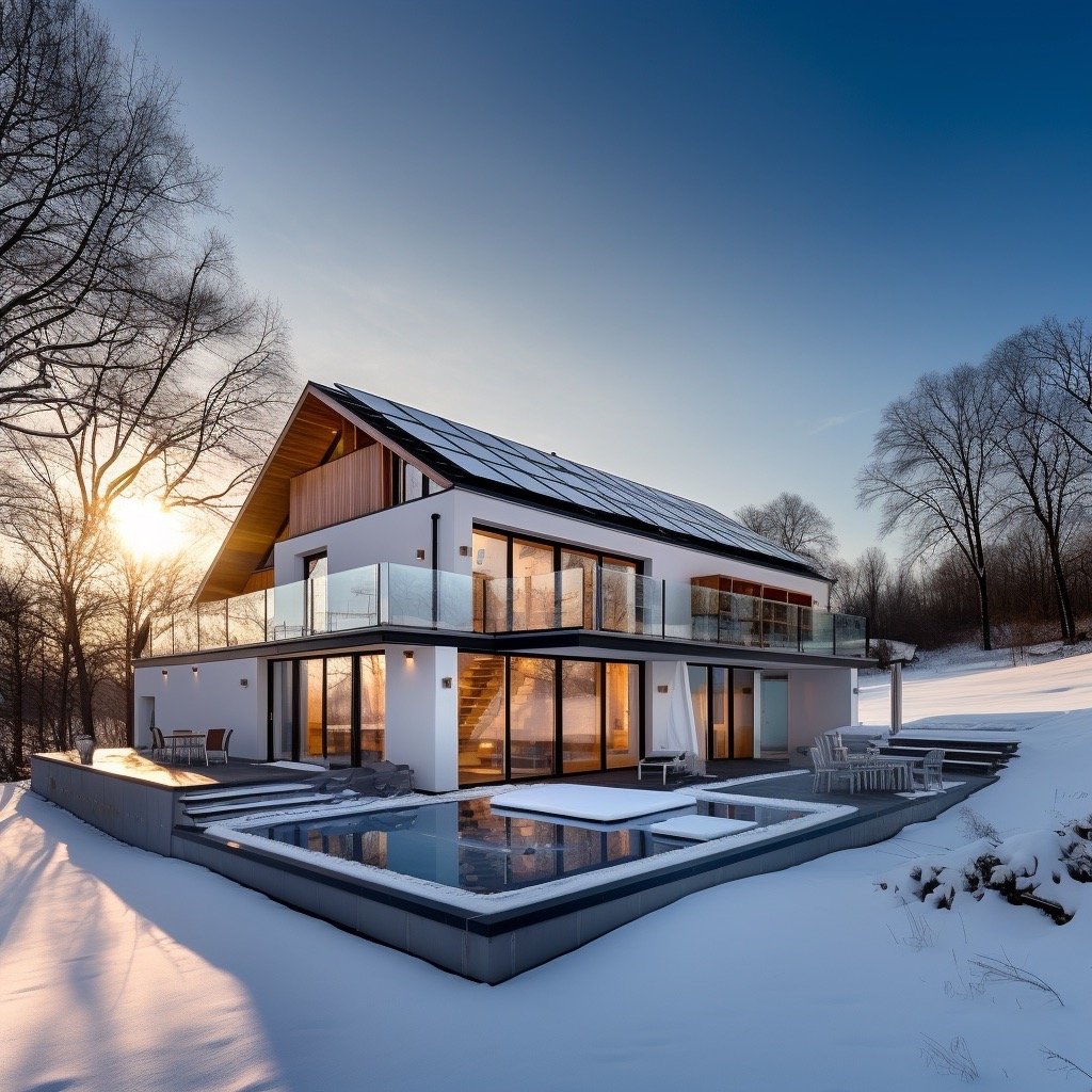 belle-maison-panneau-solaire panneaux photovoltaïques hiver